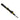 A golf club with a black and yellow grip lies against a white background