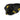 A black and yellow sports bag is placed on a plain white background