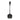 A black microphone stands upright on a SKLZ base on a white background