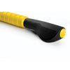 Close up of black and yellow massage bar handle