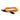 Orange coiled cable with black connectors on a white background