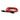Red extension cord with black connectors on a white background