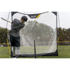 Young boy practicing baseball with SKLZ's quickster net