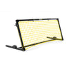 Side view of Yellow practice soccer net with Black border 