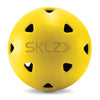 Front view of Black and Yellow impact golf practice ball