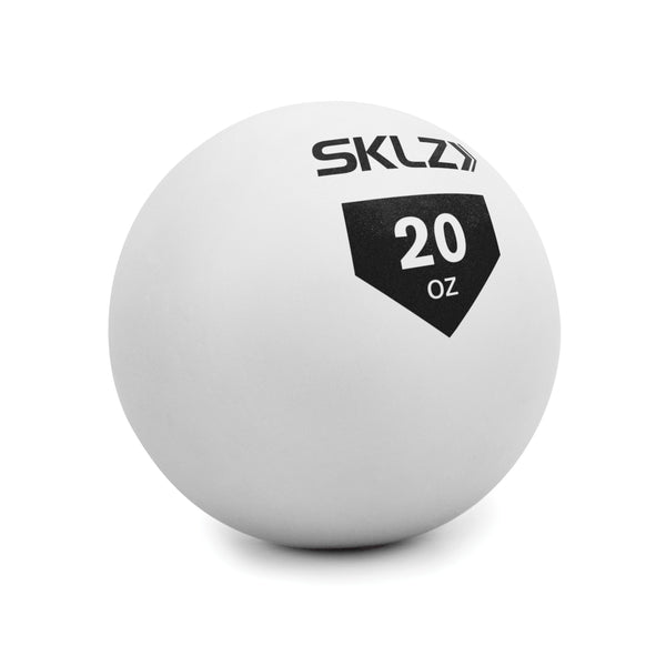 Side view of White 20 oz contact training ball