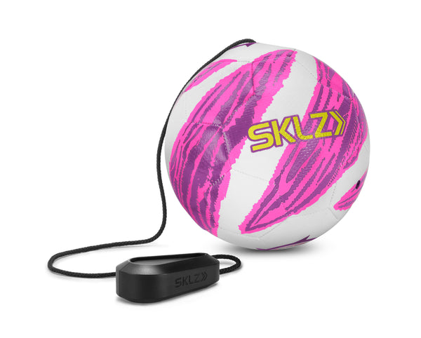 Star kick touch trainer with soccer ball attached