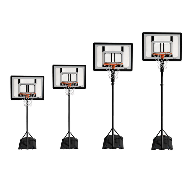 4 black basketball system at different sizes
