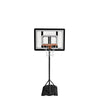 Front view of black basketball system
