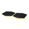 Two Black and yellow training slides attached together